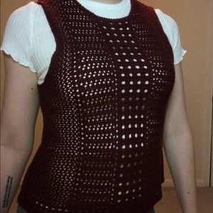Rue 21 maroon crochet top